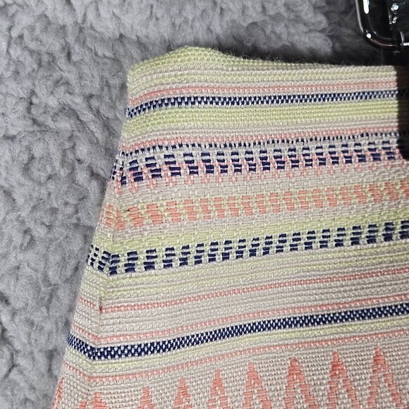 Tribal Southwest Textured Mini Skirt Zip Multicolor Stripes Cotton Fabric NWT - Picture 9 of 15